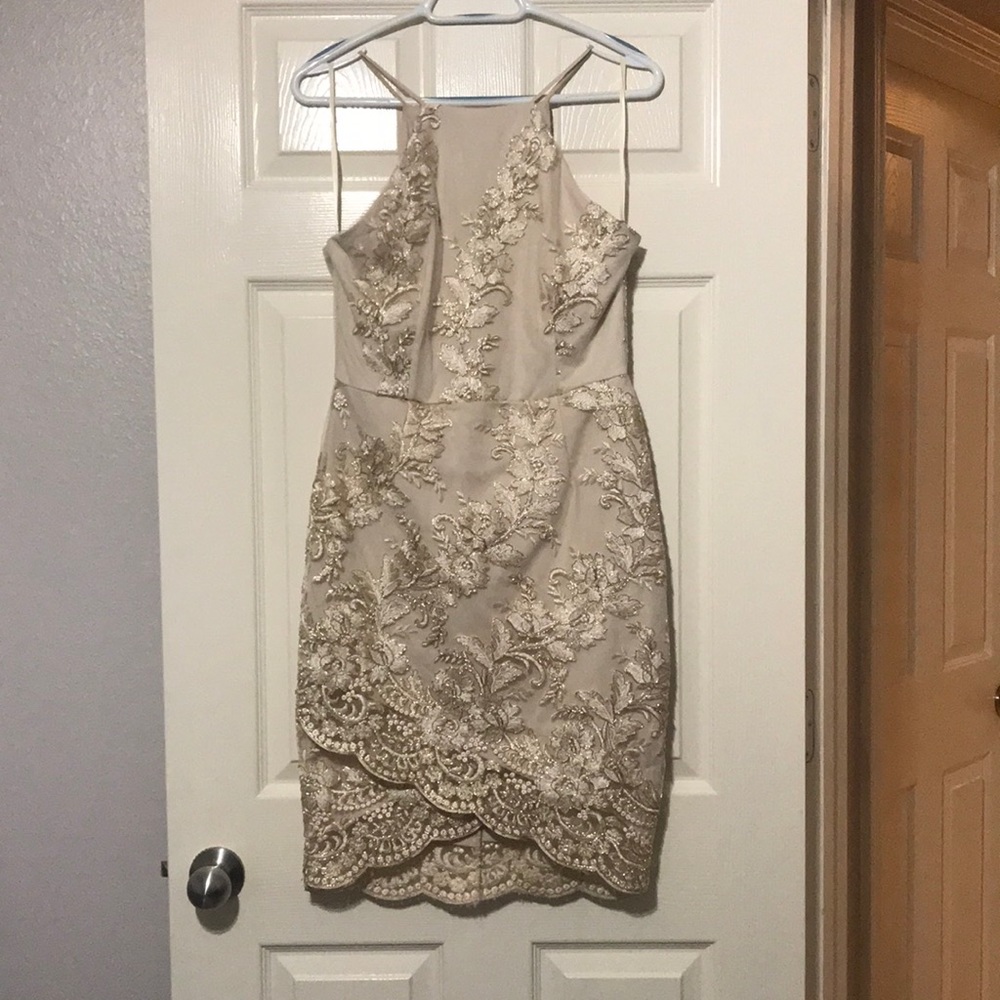 Formal dress, gold, size L